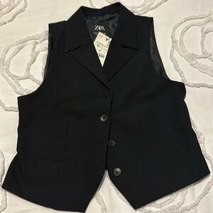 Zara Black Tailored Vest